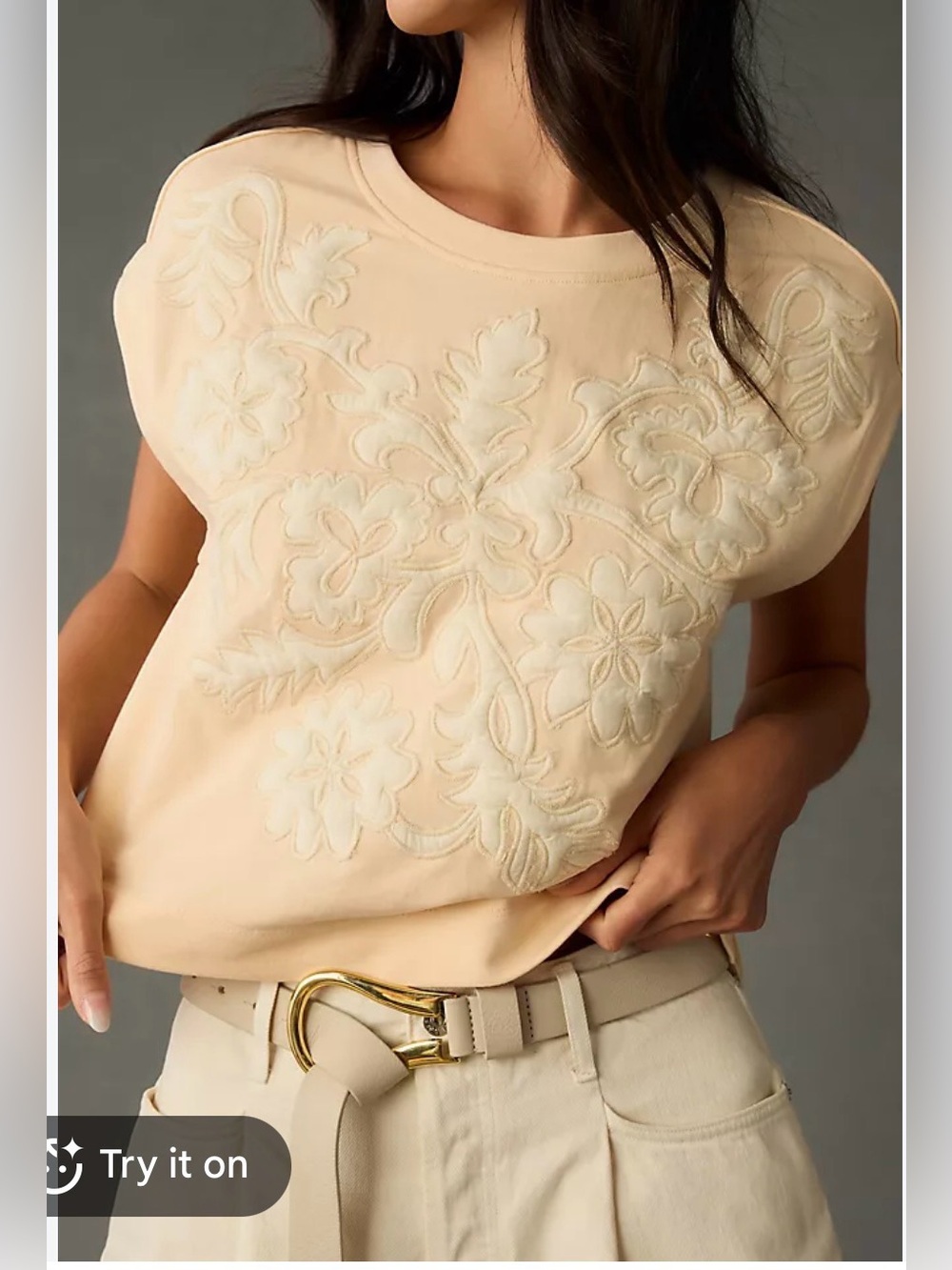 Anthropologie Appliqué Muscle Tee